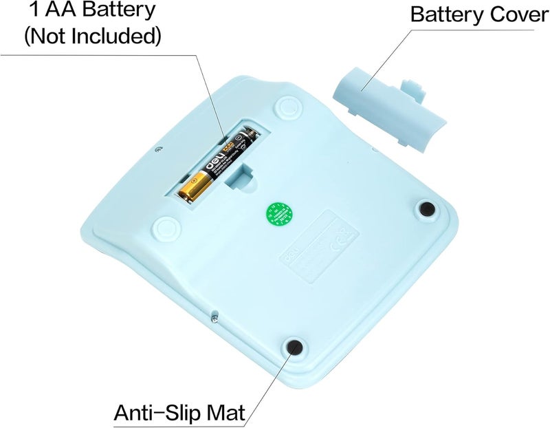 Deli Calculator, Standard Function Desktop Calculators with 12 Digit Large LCD Display and Sensitive Button, Solar Battery Dual Power Office Calculator, Blue - Image 5